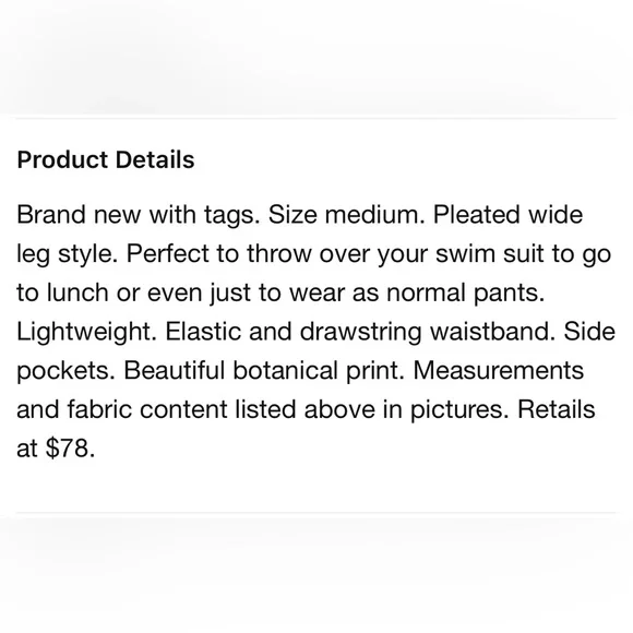 CALIA Women's Pleated Wide Leg Cover Up Pants - Picture 9 of 10